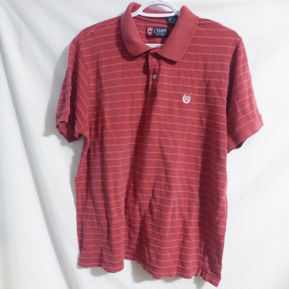 CHAPS, large, short sleeve polo shirt, 100% cotton, GUC